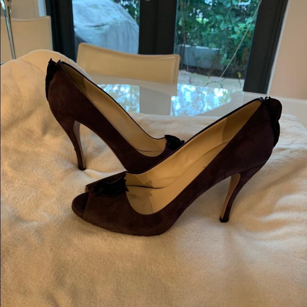 Dark purple suede Prada Shoes. Size 37.